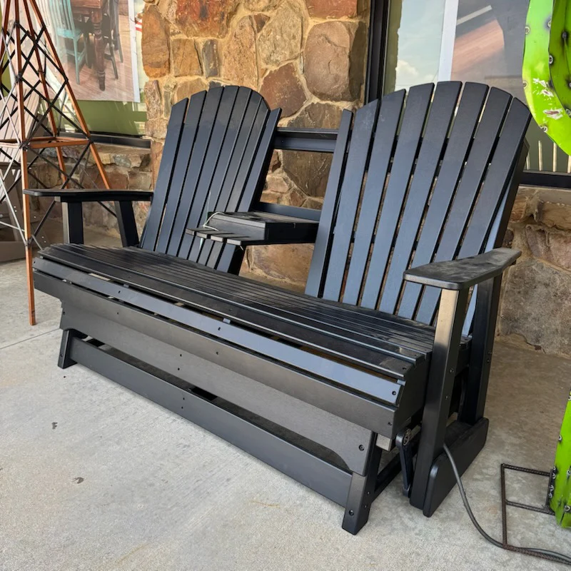 Black Adirondack Loveseat Rocker - Image 3