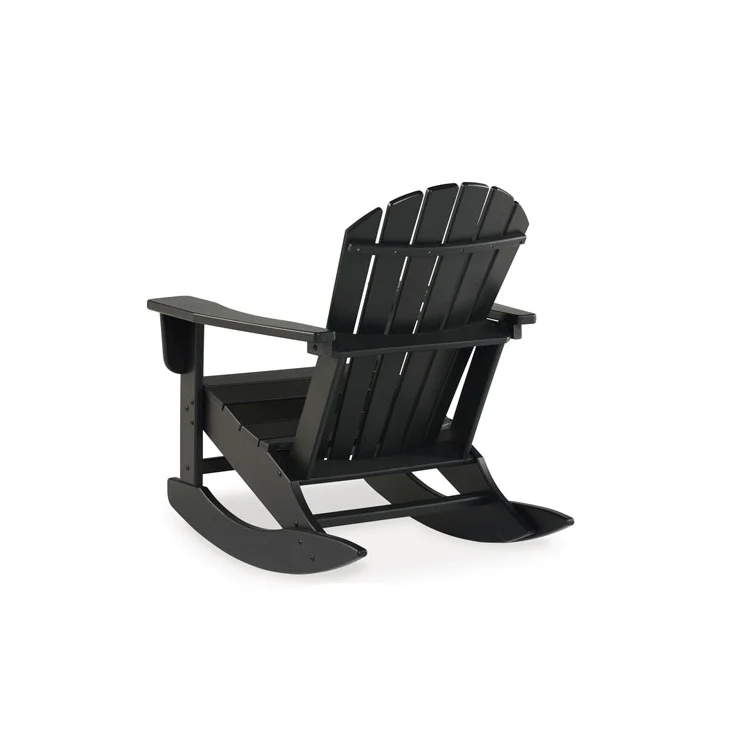 Black Adirondack Rocking Outdoor Chair - Image 3