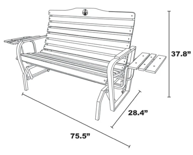 Iron Grove Glider w/ Side Trays - Image 3