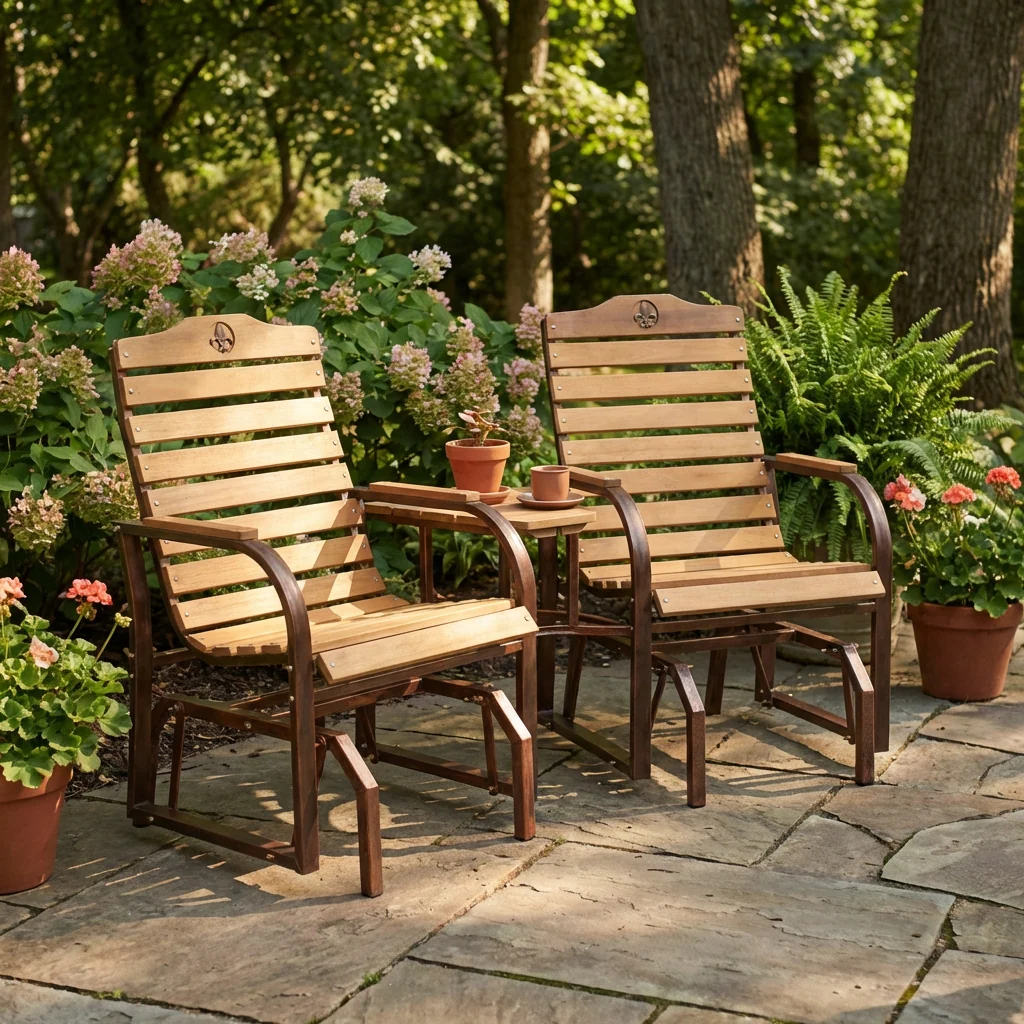 Rustic Dual Glider w/ Tray