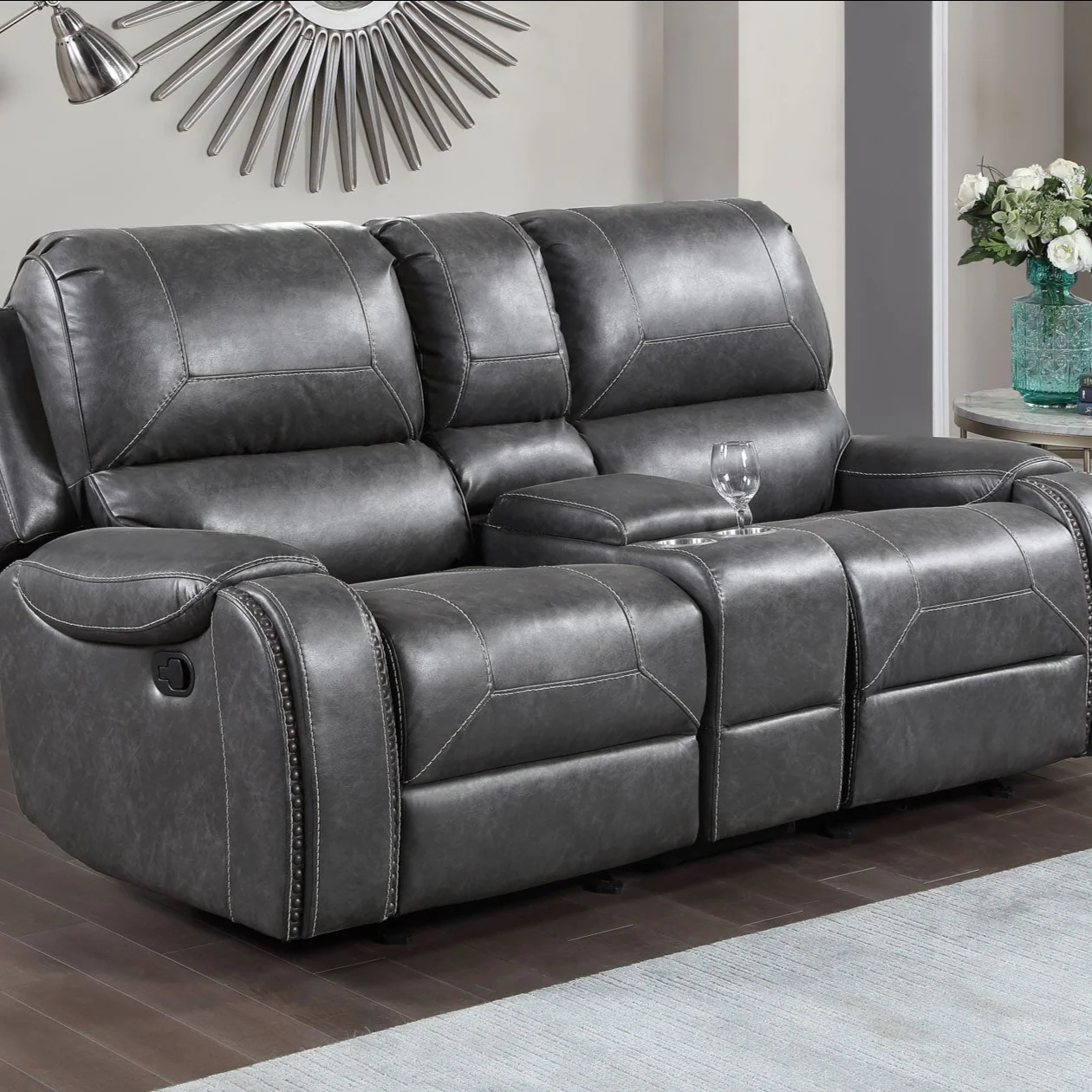 Steel Manual Reclining Loveseat - Image 5