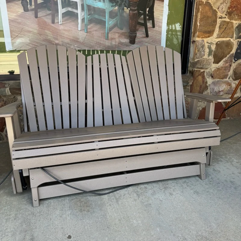 Taupe Adirondack Loveseat Rocker - Image 4
