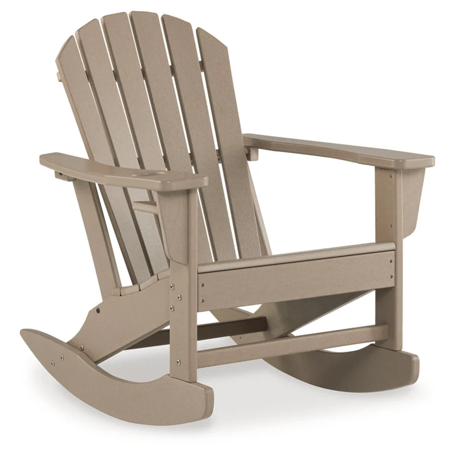 Taupe Adirondack Rocking Outdoor Chair - Image 2