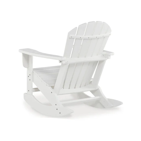 White Adirondack Rocking Outdoor Chair - Image 3